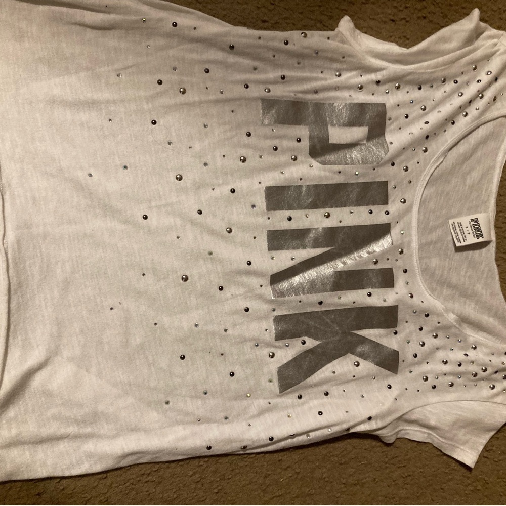 Victoria's Secret Pink White Tank Top
